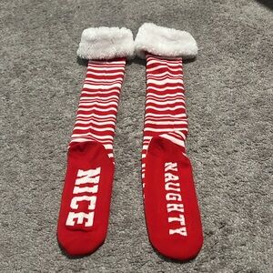 Christmas naughty/Nice tall socks